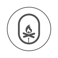 Hearth warm bonfire icon | Circle version icon |