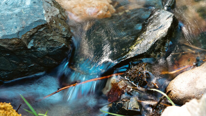 water cascading over rocks