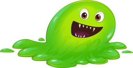 Green slime monster.Halloween detail.