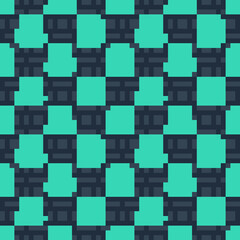 Green line Online ordering and fast food delivery icon isolated seamless pattern on blue background. Vector