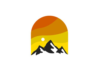 Mountain and adventure camp logo design template. 