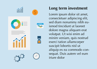 vector illustration infographic long term investment, time investing, success takes time, growth profit, step to investing, process investment, financial investing