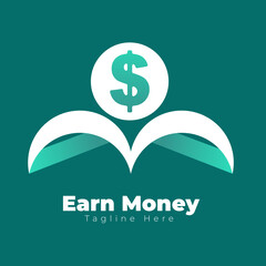 Earn money logo design. money growth icon.