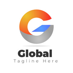 Initial Letter G Logo, GLOBAL logo vector.