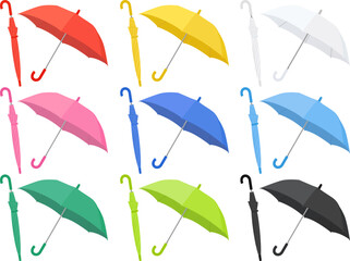 傘のセット_ベクターイラスト