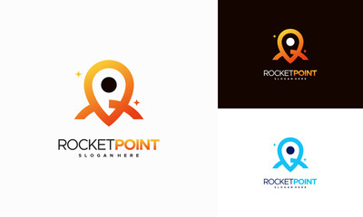 Rocket Point logo designs concept vector, Spaceship logo designs symbol icon