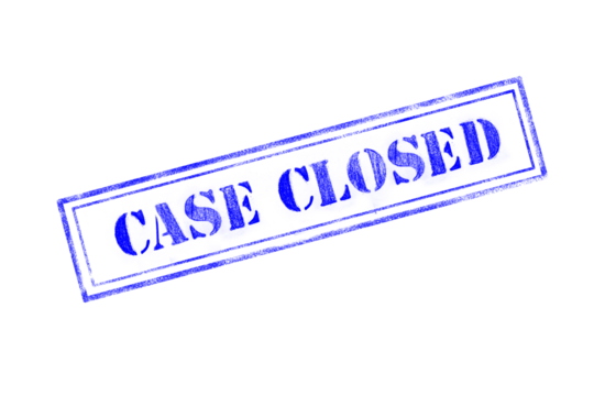 CASE CLOSED   rubber stamp over isolated background