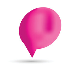 3D Pink Speech Bubble Vector