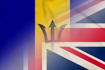 Barbados and England political flag transborder negotiation GBR BRB