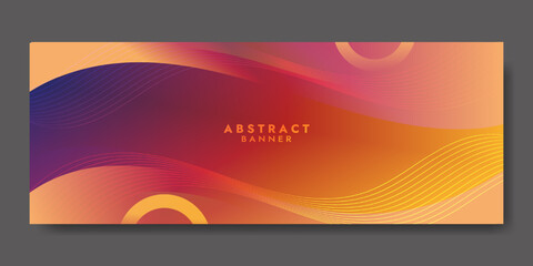 Obraz premium Abstract Fluid Banner Template. Modern background design. gradient color. Dynamic Waves. Liquid shapes composition. Fit for banners