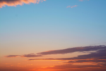Beautiful evening sky with clouds at sunset