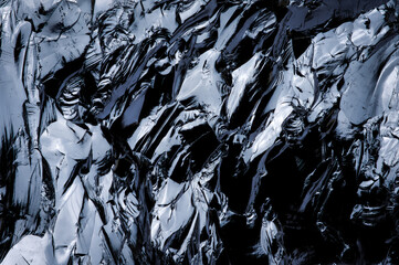 Silicon (Si 14) pure crystalline form, macro detail texture background. close-up raw unpolished...