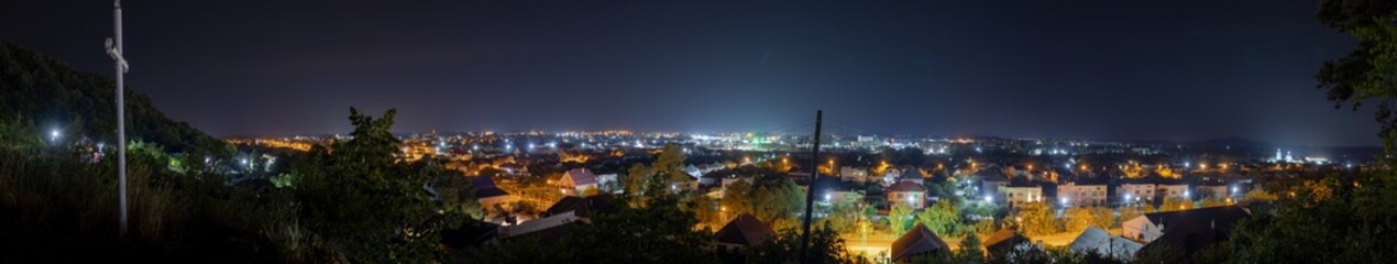 Fototapeta premium night panorama of a village in Ukraine