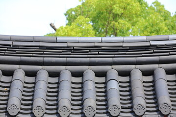 Traditional and old tile-patterned architecture in Korea