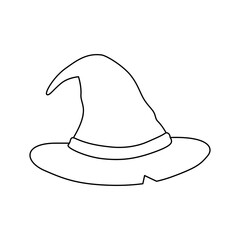 Coloring page with Wizard Hat for kids
