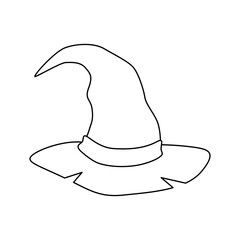 Coloring page with Wizard Hat for kids
