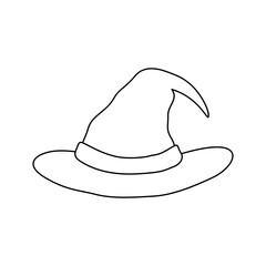 Coloring page with Wizard Hat for kids