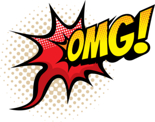 Omg cartoon comic book sound blast, pop burst