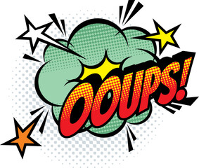 Ooups cartoon comic book sound, pop cloud