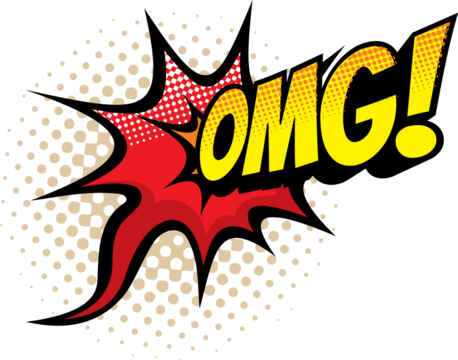 Omg cartoon comic book sound blast, pop burst - Powered by Adobe