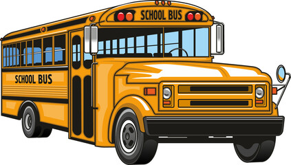 School bus public transport vehicle isolated car