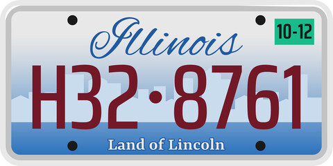 Car registration number and license plate in USA