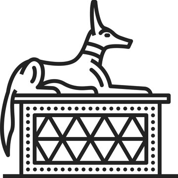 recommend clip art: Anubis god of ancient Egypt outline vector icon,