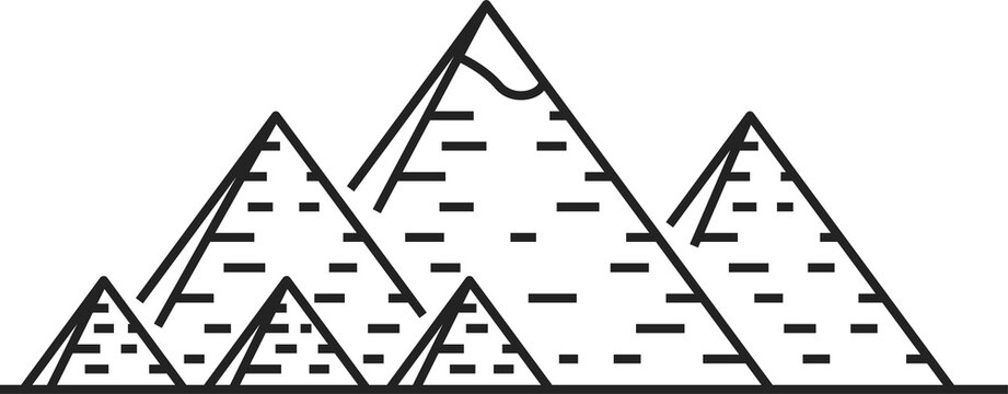 recommend clip art: Egyptian pharaohs pyramids outline vector icon