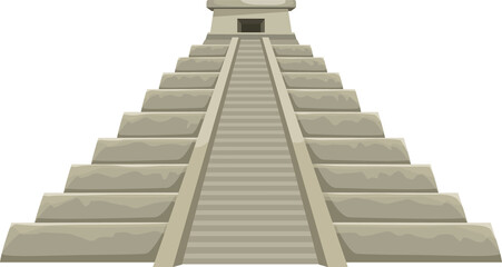 Aztec pyramid of Sun isolated Mexican temple - obrazy, fototapety, plakaty