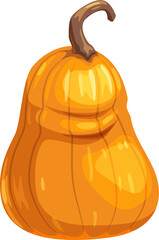 Pumpkin in realistic design isolated gourd squash
