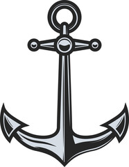 Metal anchor with sharp hook isolated mooring icon