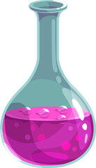 Chemical flask purple substance isolated glassware