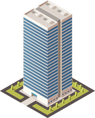 Skyscraper in isometric design