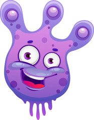 Cartoon virus isolated purple microorganism germ