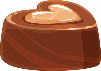 Chocolate praline of heart shape isolated candy