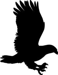 Eagle in flight isolated falconry symbol