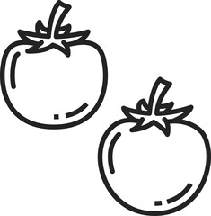 Monochrome tomato vegetable isolated line art icon