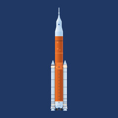 Artemis rocket vector illustration, 365 feet model SLS Block 1B Crew