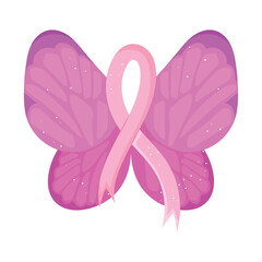 pink butterfly with ribbon