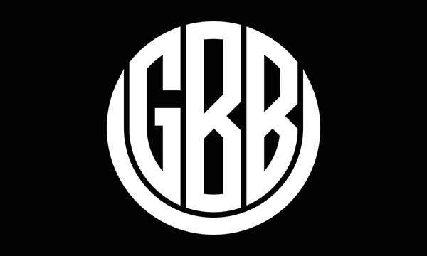 GBB shield in circle logo design vector template. letter mark, wordmark, monogram symbol on white background.