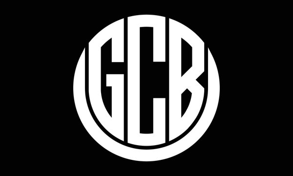 GCB shield in circle logo design vector template. letter mark, wordmark, monogram symbol on white background.