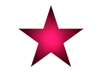 照明の当たるテクスチャーのある星　ピンク　赤　イラスト　素材