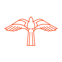 bird for symbol design in line and shape, luxury and minimalist animal