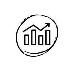 Imagen de metrica de subida con ganancias estilo dubujo o botón 