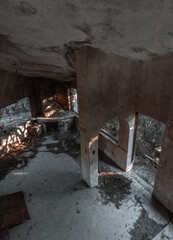 Gray abandoned house in nowhere