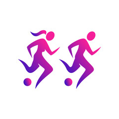 person kick the ball vector stock illustration