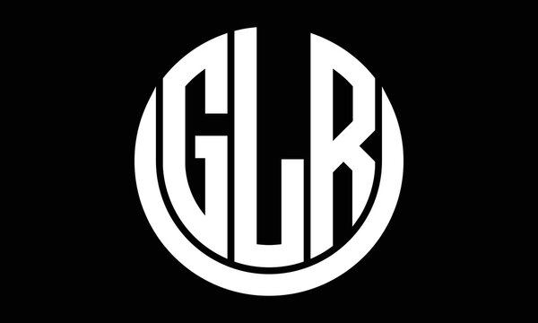 GLR shield in circle logo design vector template. letter mark, wordmark, monogram symbol on white background.