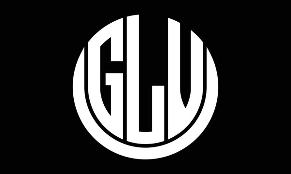 GLV shield in circle logo design vector template. letter mark, wordmark, monogram symbol on white background.