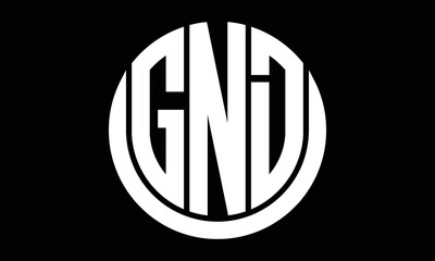 GND shield in circle logo design vector template. letter mark, wordmark, monogram symbol on white background.