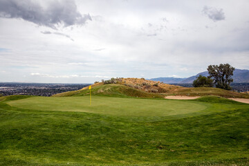 Obraz premium Golf Course with flag